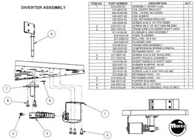 X-MEN LE (Stern) Diverter coil assembly
