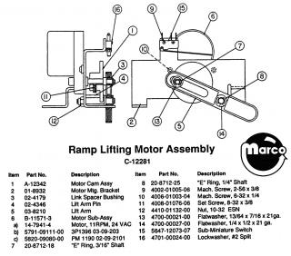 Lift arm - ramp mechanism