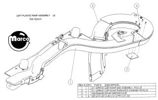 X-MEN LE (Stern) Ramp left assembly