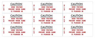 Caution High Voltage decals Williams (9)