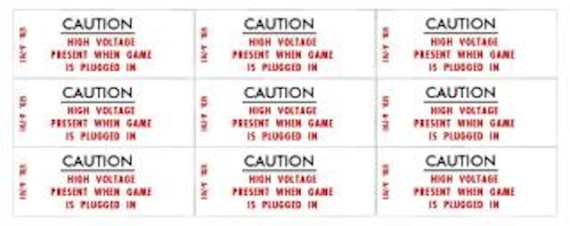 Caution High Voltage decals Williams (9)