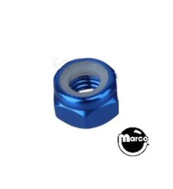 Nut 8-32 esn stop nut blue anodized