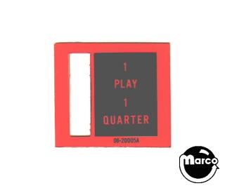 Price plate coin entry Game Plan 1 Play 1 Quarter
