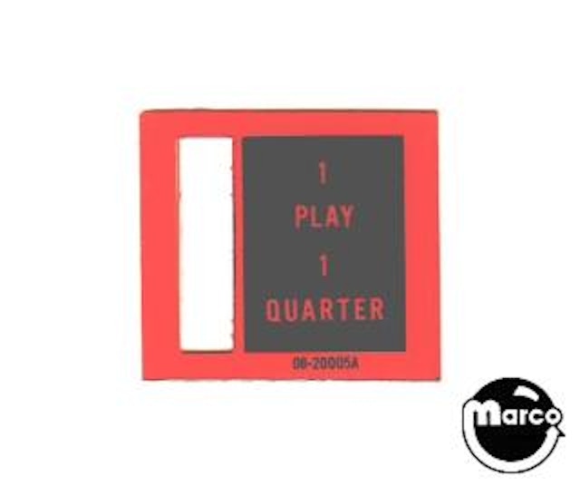 Price plate coin entry Game Plan 1 Play 1 Quarter