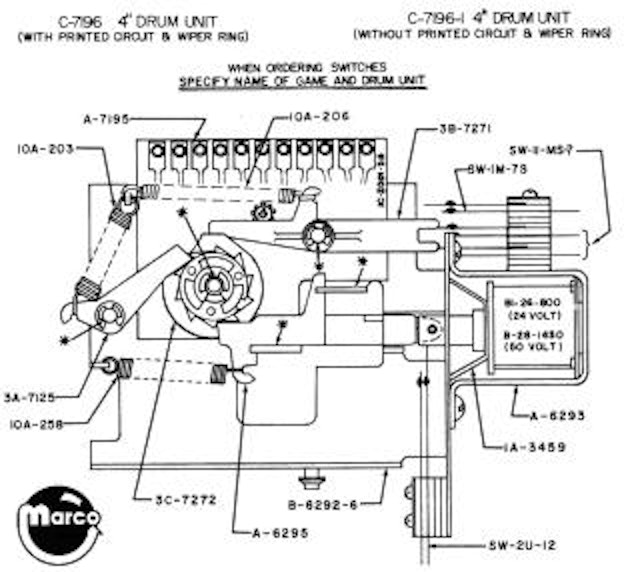 Score reel assembly Williams 4 inch