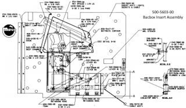 ROCKY & BULLWINKLE (DE) Backbox animation wire guide