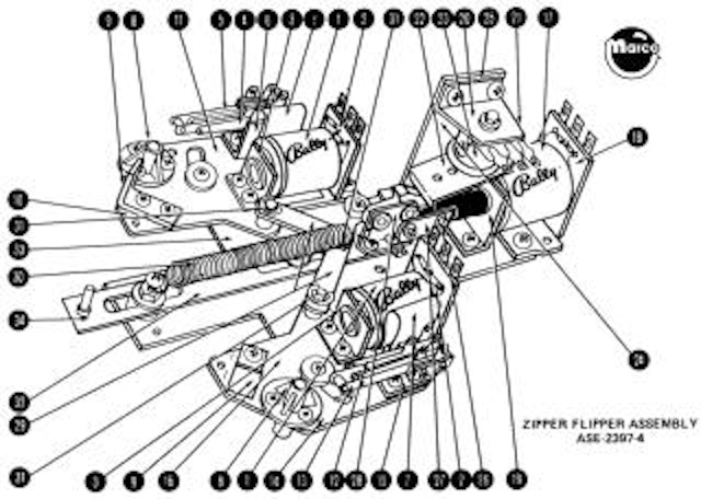 Zipper flipper assembly Bally SS