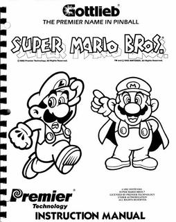 SUPER MARIO BROS (Gottlieb) Manual FRENCH