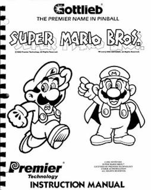 SUPER MARIO BROS (Gottlieb) Manual FRENCH