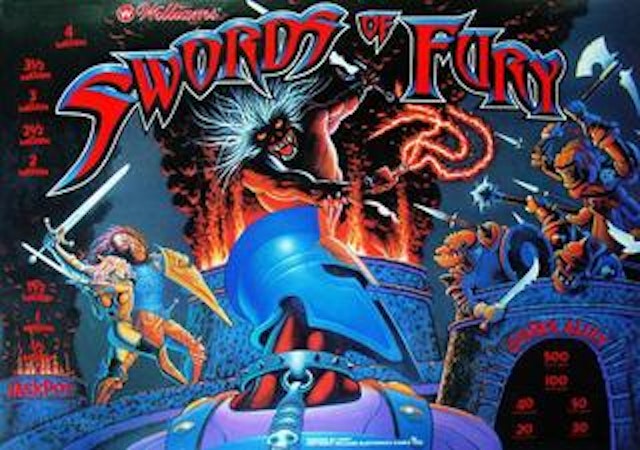 SWORDS OF FURY (Williams) Backglass