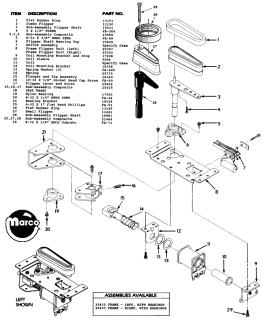 Flipper assembly Gottlieb 3/8 inch shaft left