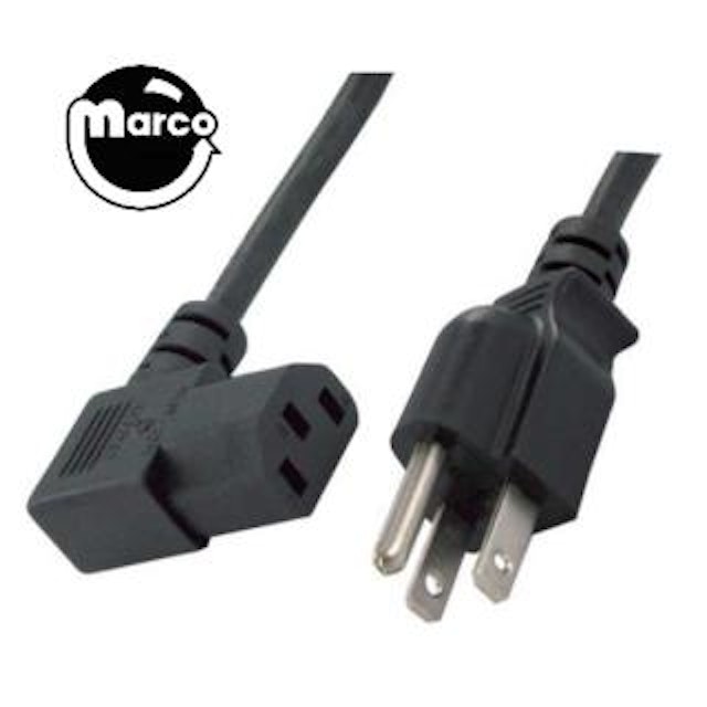AC Power Cord - 10 foot IEC 90 deg plug