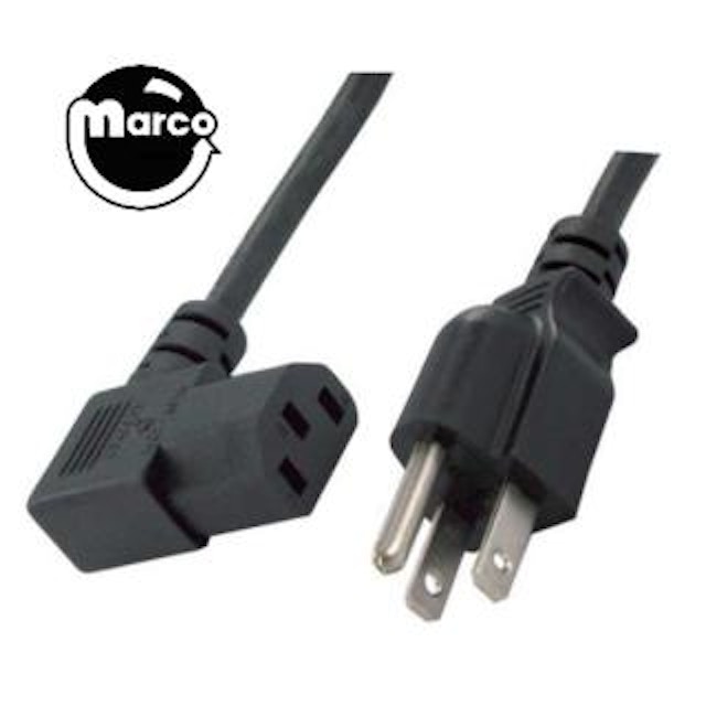 AC Power Cord - 10 foot IEC 90 deg plug