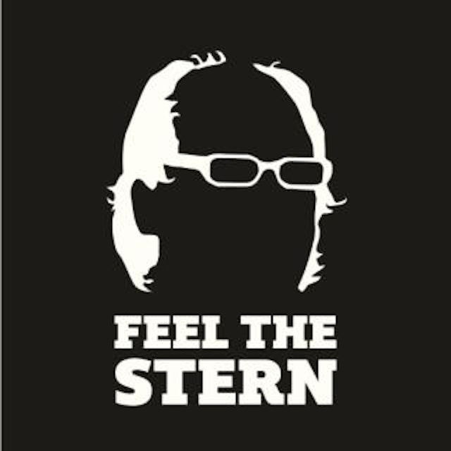 Feel The Stern T-shirt, white print on black, Mens XX Large