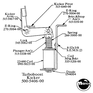 Ball launch kicker arm Turboboost 515-5044-01