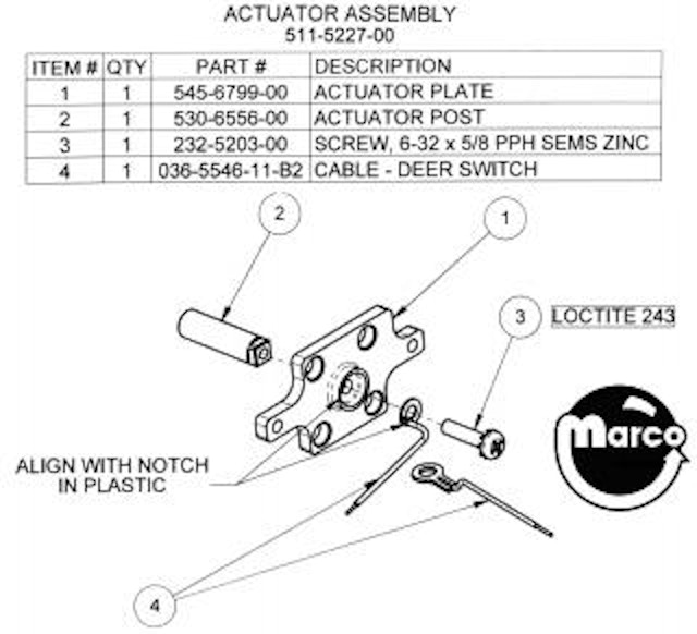 BIG BUCK HUNTER (Stern) Actuator assembly