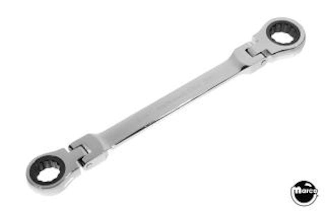 Wrench - box/ratchet 5/8 + 9/16 inch Pinwrench leg bolts