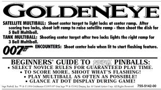 GOLDENEYE (Sega) Score card