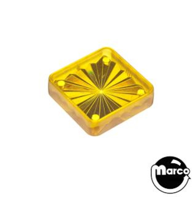 Playfield insert - square 1 inch yellow starburst
