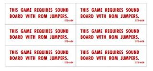 Sound board with jumpers decals Williams