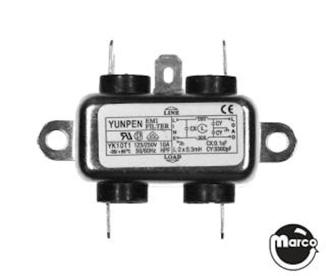 AC line filter EMI 125/250V 50/60Hz FYK10T1