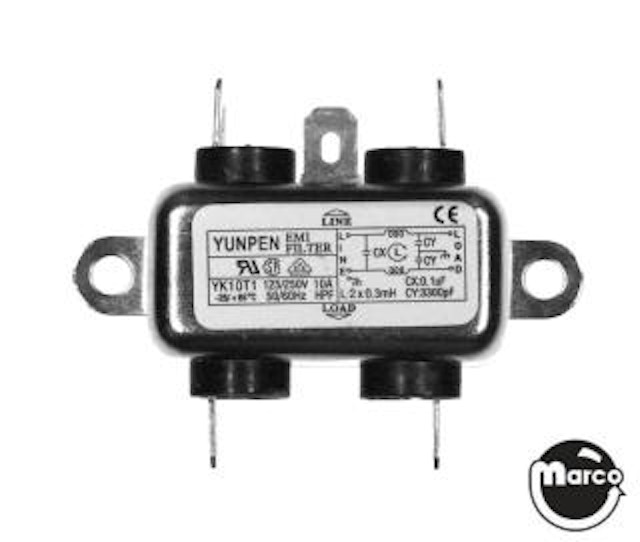 AC line filter EMI 125/250V 50/60Hz FYK10T1