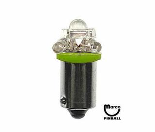 LED lamp #44 base green 4+1 flat top