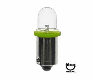 LED lamp #44 base 6 VAC green frosted