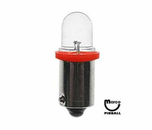 LED lamp #44 base 6 VAC red frosted