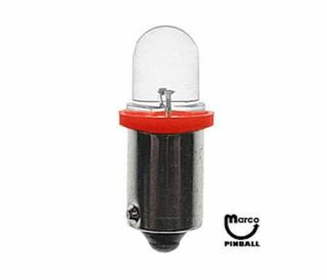 LED lamp #44 base 6 VAC red frosted