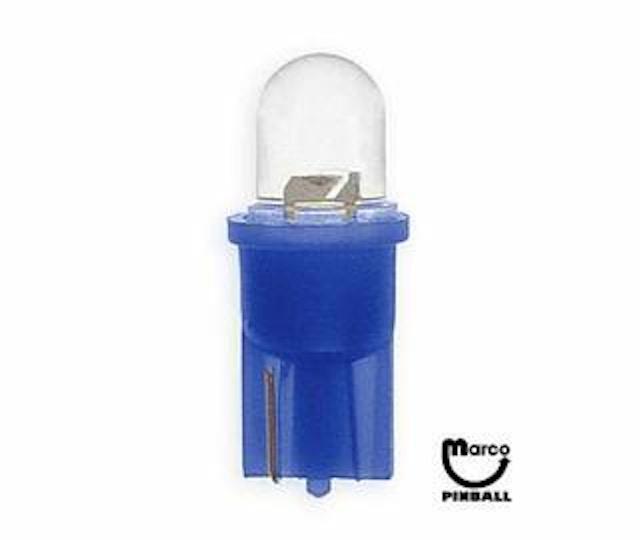 LED lamp #555 base 6 VAC blue frosted