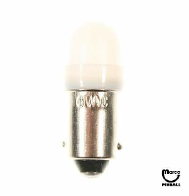 LED lamp #44 base 6v cool white frosted