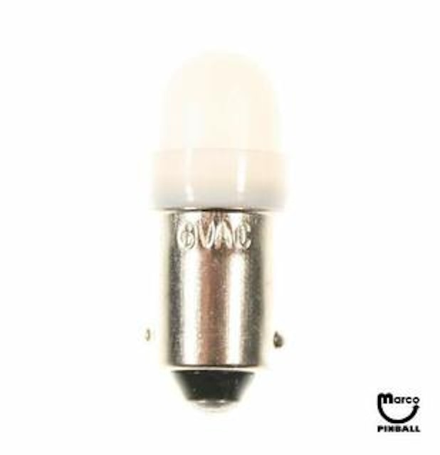 LED lamp #44 base 6v cool white frosted
