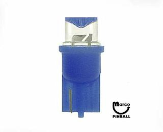 LED lamp #555 base 6 VAC blue wide