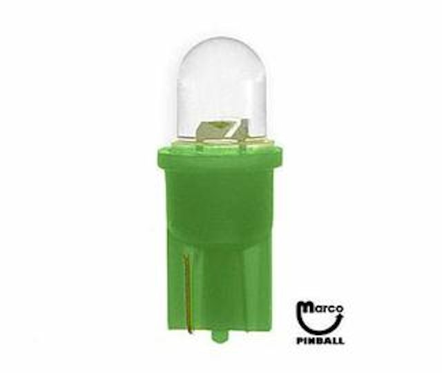 LED lamp #555 base 6 VAC green frosted