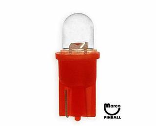 LED lamp #555 base 6 VAC red frosted