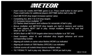 METEOR (Stern) Score cards (8)