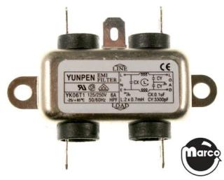 AC line filter EMI 125/250V 50/60Hz YK06T1