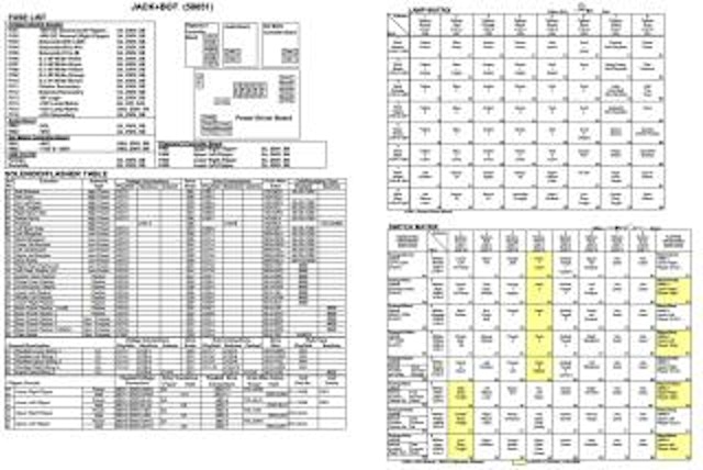 JACKBOT (Williams) Backbox tech chart