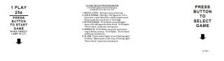 GOLD MINE (Williams) Instruction Card