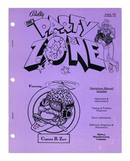 PARTY ZONE (Bally) Game Manual Original