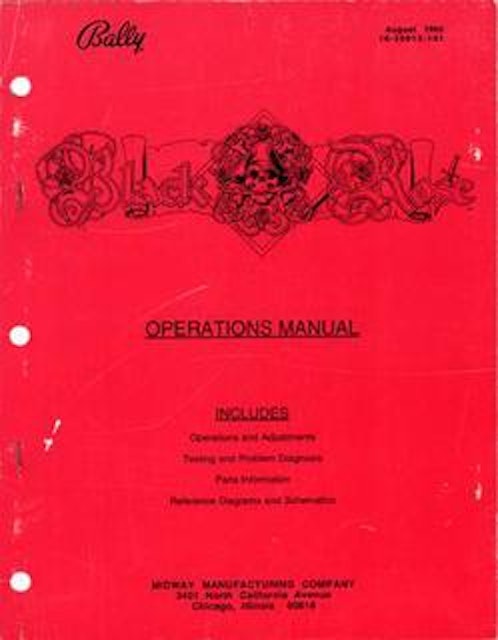 BLACK ROSE (Bally) Operations Manual - Original
