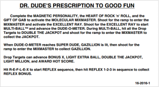 DR DUDE (Bally) Score card instruction