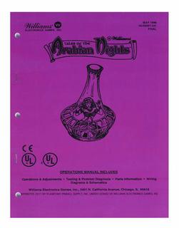 TALES ARABIAN NIGHTS (WMS) Manual - Reprint