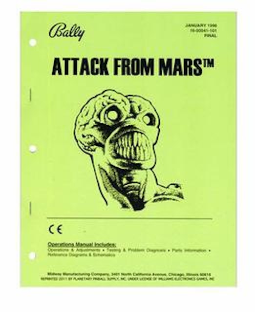 ATTACK FROM MARS (Bally) Manual - Reprint
