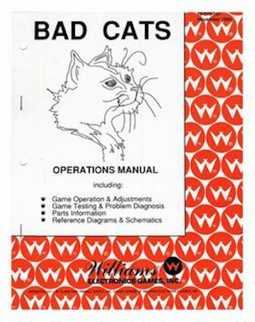 BAD CATS (Williams) Manual Reprint