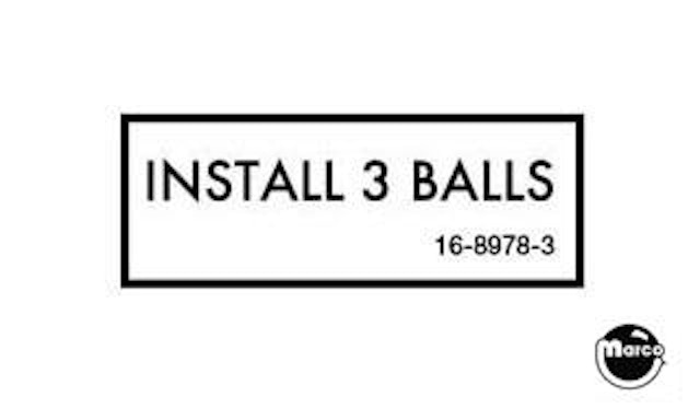 Label - Install 3 Balls