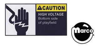 Label - Caution High Voltage (bottom arch) landscape