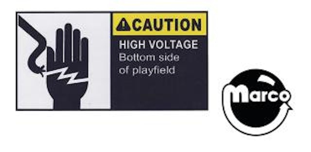 Label - Caution High Voltage (bottom arch) landscape