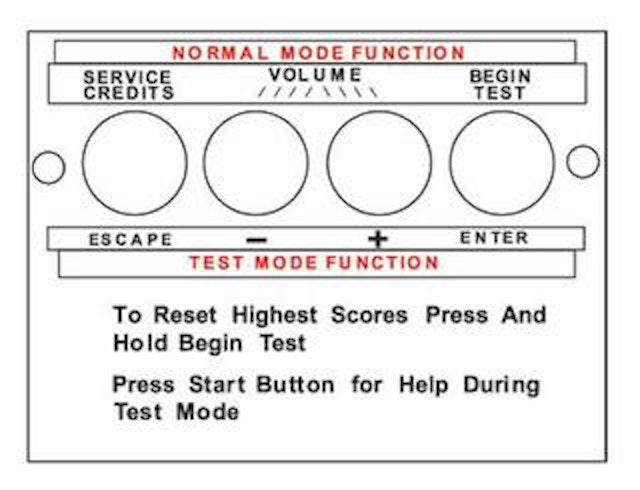 Service switch decal Williams 4 button WPC